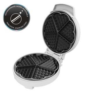 Cecotec Fun Gofrestone Sweetie Gofrera - Potencia de 1000W - Revestimiento Antiadherente - Placa Circular de 19cm - Indicador Lu