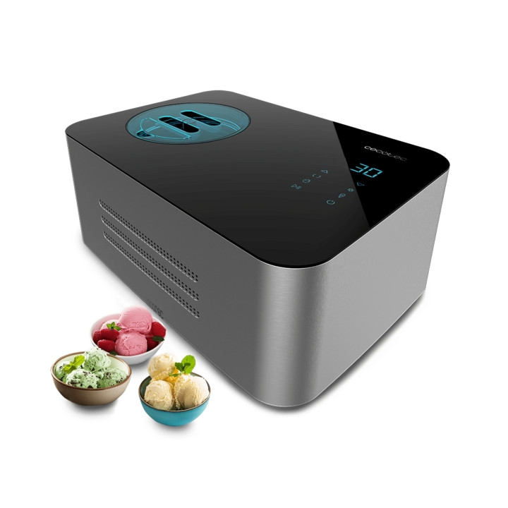 Cecotec Gelacy 1500 Touch Heladera - 150W - Capacidad 1.5L - Sistema de Compresor - Pantalla Tactil - Pantalla LED - Cuchilla de