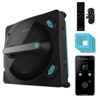 Cecotec Conga Windroid 1490 TwerkingSpray Connected Robot Limpiacristales - Multisuperficie - 8 Modos - Doble Spray - Control Vi