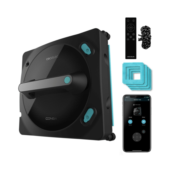 Cecotec Conga Windroid 1490 TwerkingSpray Connected Robot Limpiacristales - Multisuperficie - 8 Modos - Doble Spray - Control Vi