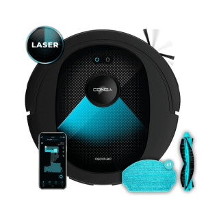 Cecotec Conga 7490 Ultimate X-Treme Robot Aspirador 4 en 1 - 4000Pa - Navegacion Laser - Autonomia hasta 120min - Control App -