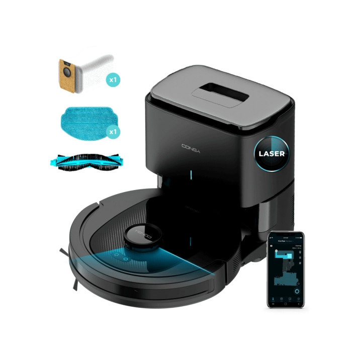 Cecotec Conga 7490 Ultimate Home X-Treme Robot Aspirador 4 en 1 con Base de Autovaciado - 4000Pa - Navegacion Laser - Autonomia