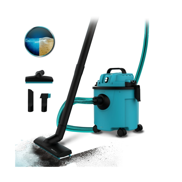 Cecotec Conga Rockstar Wet and Dry Compact Plus Aspirador de Trineo para Solidos y Liquidos - 1200W - Deposito de 16L - Funcion