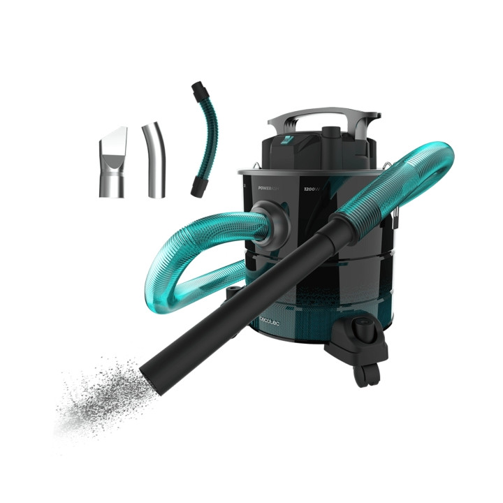Cecotec Conga Ash 5000 EasyGo Aspirador de Cenizas - 1200W - Succion 18kPa - Capacidad 20L - Ruedas y Asa para Transporte - Tubo