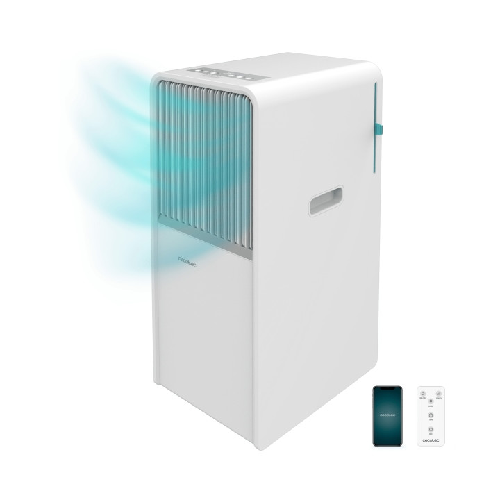 Cecotec ForceClima 7550 Aire Acondicionado Portatil - 1750 Frigorias - Capacidad 7000 BTU - WiFi y Remoto - Panel Tactil LED - 4