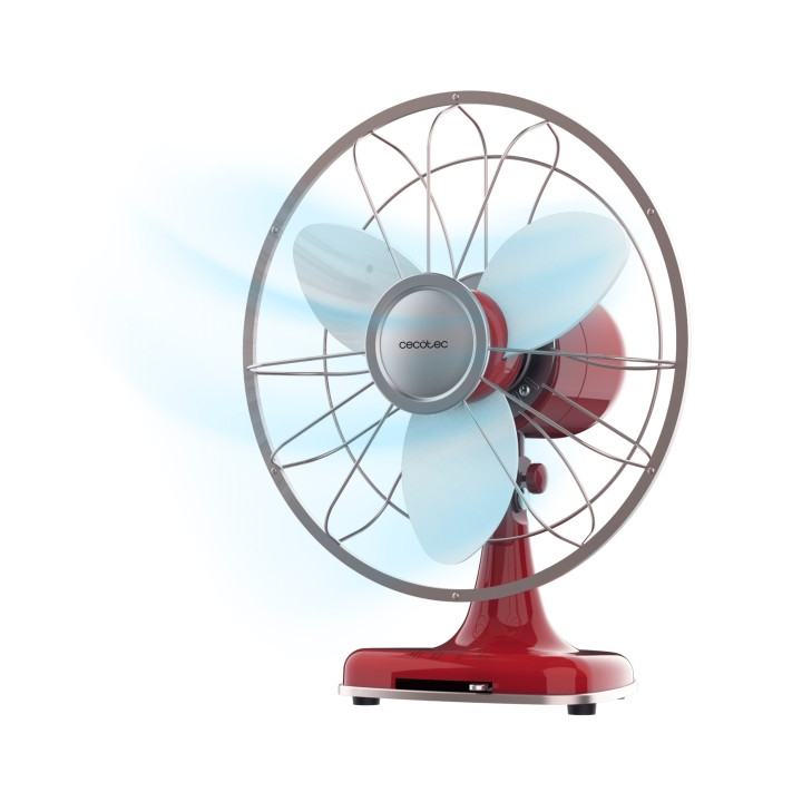 Cecotec EnergySilence 1090 RetroDesk Design Ventilador de Sobremesa con 3 Aspas de EVA - 40W - Diametro de 12" - Minimalista - 3