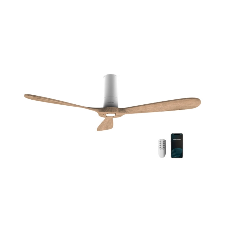 Cecotec EnergySilence 5500 White Aqua Connected Ventilador de Techo de 3 Aspas - 40W - Diametro de 52" - Wi-Fi - IP44 - 6 Veloci