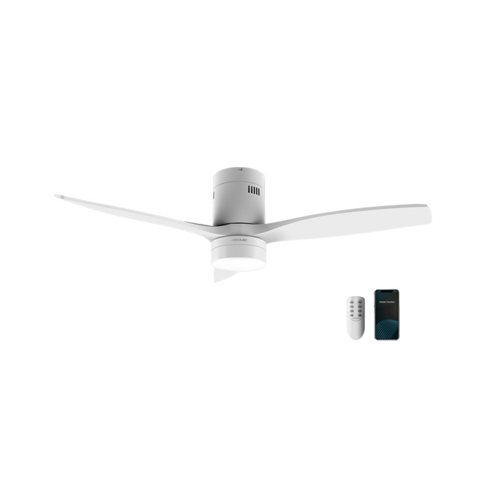 Cecotec EnergySilence 5600 White Aqua Connected Ventilador de Techo con 3 Aspas y Luz - 40W - Diametro de 52" - Wi-Fi - Mando a