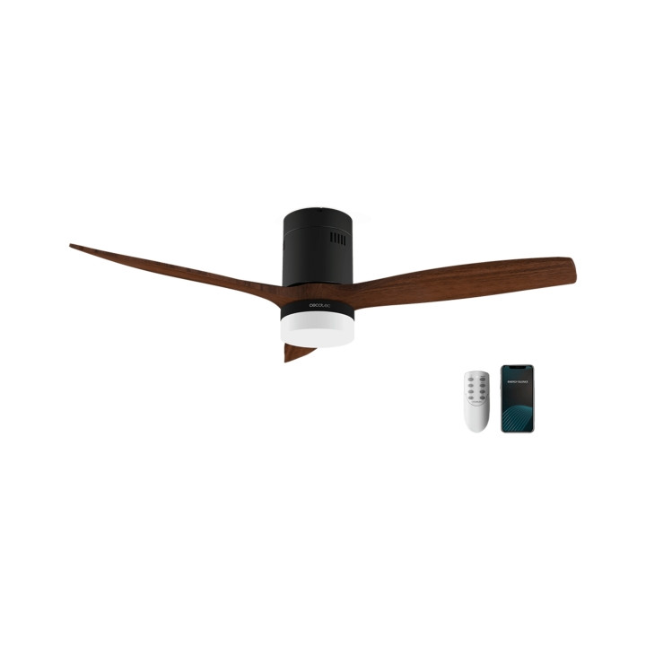 Cecotec EnergySilence 5600 Black Aqua Connected Ventilador de Techo con 3 Aspas y Luz - 40W - Diametro de 52" - WiFi - Mando a D