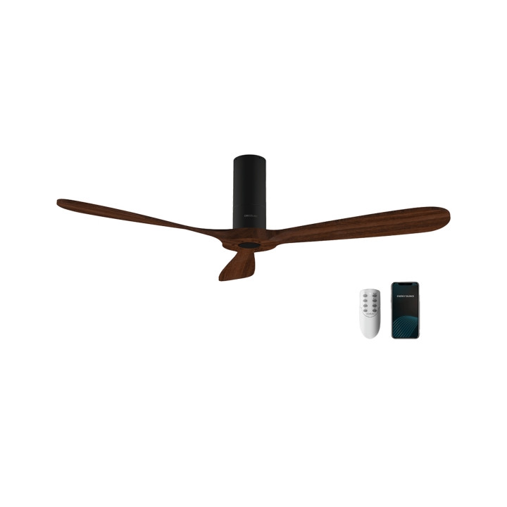 Cecotec EnergySilence 5500 Black Aqua Connected Ventilador de Techo de 3 Aspas - 40W - Diametro de 52" - WiFi - Mando a Distanci