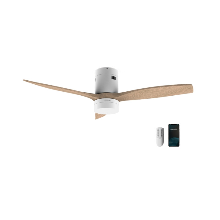 Cecotec EnergySilence 5600 Aqua Connected Ventilador de Techo con 3 Aspas y Luz - 40W - Diametro de 52" - LED - WiFi - Mando a D