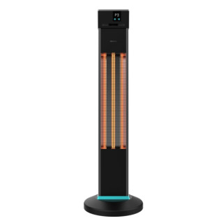 Cecotec ReadyWarm 2000 Power Tower Estufa Halogena de Torre para Exterior - 2000W - 3 Niveles de Calor - Pantalla LCD - Protecci