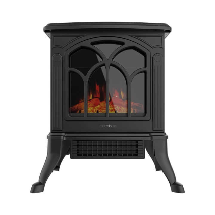 Cecotec ReadyWarm 1500 Chimenea Electrica de Pie - Potencia de 1500W - Estancias hasta 20m2 - Termostato Ajustable - Llamas LED