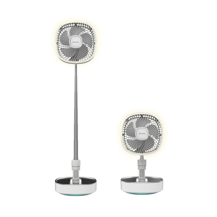 Cecotec EnergySilence 1000 FoldAir Portable Ventilador de Pie Portatil - 8000mAh - Plegable y Telescopico - Diametro de 10" - Ta