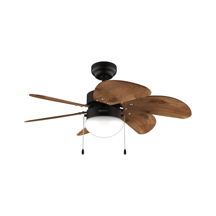 Cecotec EnergySilence Aero 365 BlackandWood Ventilador de Techo con 6 Aspas Reversibles y Lampara - 50W - Diametro de 36" - 3 Ve