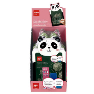 Apli Expositor de 9 Packs de Pizarra para Tiza con Forma de Animal + Caja de 3 Tizas de Colores y Borrador - Medidas 260x155x15
