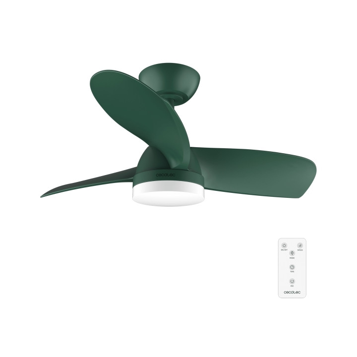 Cecotec EnergySilence Aero 3050 Mint Ventilador de Techo con 3 Aspas y Luz Integrada - 35W - Diametro de 36" - 3 Tonos LED - Tem