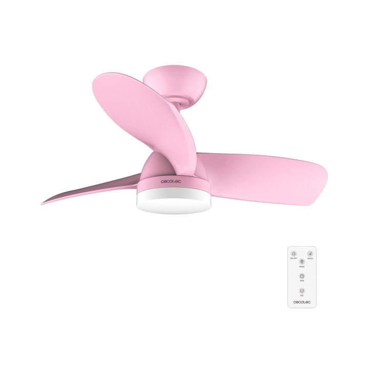 Cecotec EnergySilence Aero 3050 Pink Ventilador de Techo con 3 Aspas y Luz - 35W - Diametro 36" - LED de 22W - Mando a Distancia