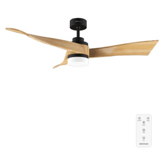 Cecotec EnergySilence Aero 5285 WhiteWood Ventilador de Techo con 3 Aspas de Madera y Luz - 40W - Diametro de 52" - 3 Tonos LED