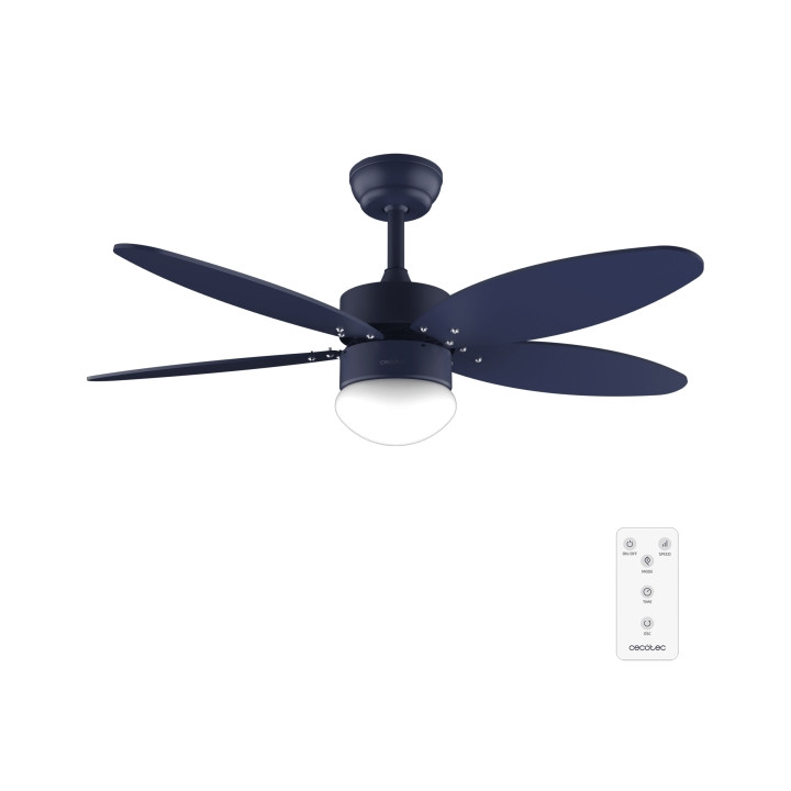Cecotec EnergySilence Aero 4260 Full Purple Ventilador de Techo con 5 Aspas Reversibles y Luz - 40W - Diametro de 42" - 3 Tonos