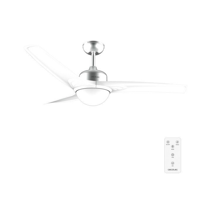 Cecotec EnergySilence Aero 560 IronWhite Ventilador de Techo con 3 Aspas y Luz Integrada - 60W - Diametro de 52" - LED de 18W -