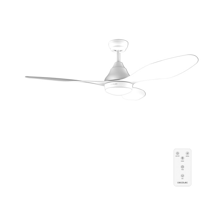 Cecotec EnergySilence Aero 5200 White Ventilador de Techo con 3 Aspas y Luz Integrada - 62W - Diametro de 48" - LED de 18W - Man