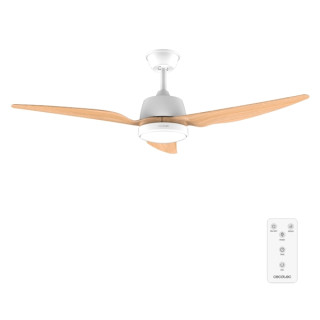 Cecotec EnergySilence Aero 5250 WhiteWood Ventilador de Techo con 3 Aspas y Luz Integrada - 62W - Diametro de 48" - LED - 3 Velo