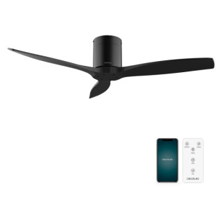 Cecotec EnergySilence Aero 5500 Aqua BlackandBlack Connected Ventilador de Techo de 3 Aspas - 40W - Diametro de 52" - WiFi y Man