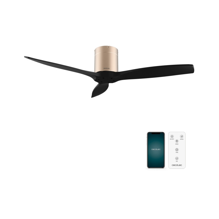 Cecotec EnergySilence Aero 5500 Aqua GoldBlack Connected Ventilador de Techo de 3 Aspas - 40W - Diametro de 52" - WiFi - Mando a