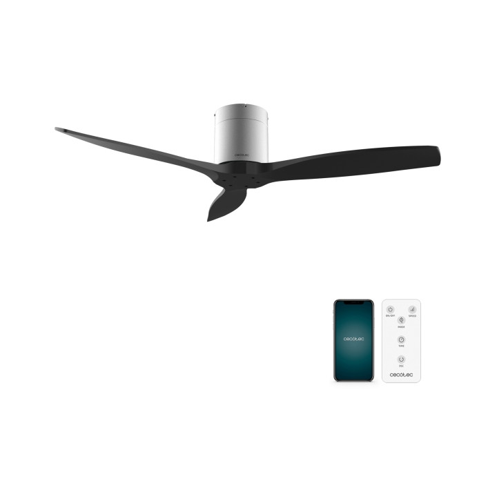 Cecotec EnergySilence Aero 5500 Aqua IronBlack Connected Ventilador de Techo de 3 Aspas - 40W - Diametro de 52" - Wi-Fi - IP44 -