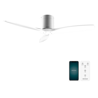 Cecotec EnergySilence Aero 5500 Aqua IronWhite Connected Ventilador de Techo de 3 Aspas - 40W - Diametro de 52" - Wi-Fi - IP44 -