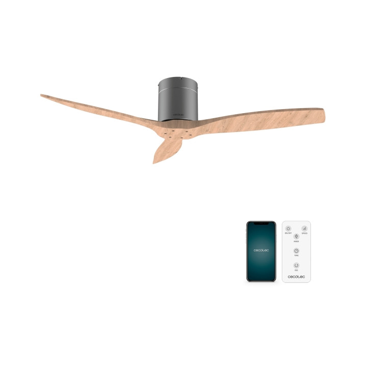 Cecotec EnergySilence Aero 5500 Aqua IronWhiteWood Connected Ventilador de Techo de 3 Aspas - 40W - Diametro de 52" - Wi-Fi - IP