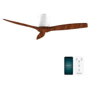 Cecotec EnergySilence Aero 5500 Aqua WhiteDarkWood Connected Ventilador de Techo de 3 Aspas - 40W - Diametro de 52" - Wi-Fi - IP