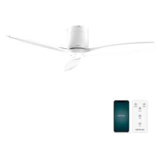 Cecotec EnergySilence Aero 5500 Aqua WhiteandWhite Connected Ventilador de Techo de 3 Aspas - 40W - Diametro de 52" - WiFi y Man
