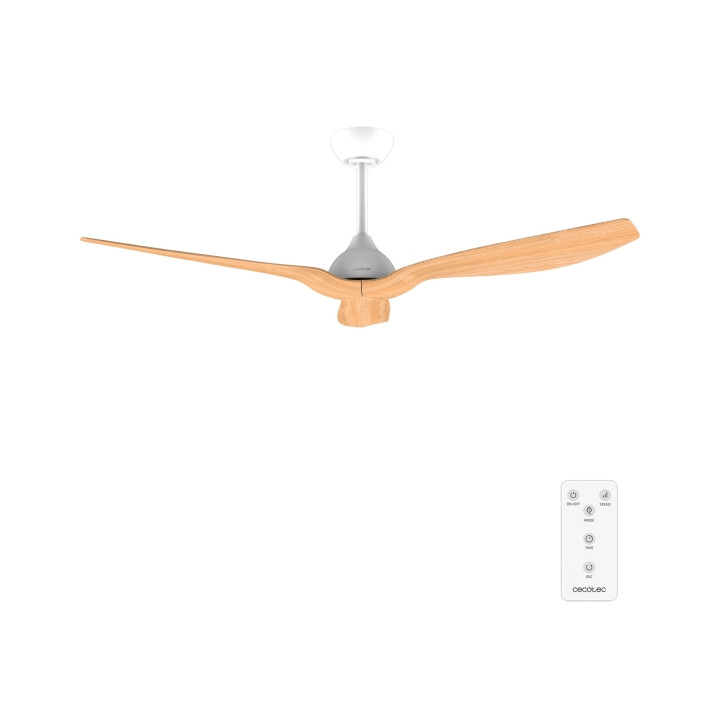 Cecotec EnergySilence Aero 5200 WhiteWood Ventilador de Techo de 3 Aspas - 35W - Diametro 52" - Temporizador - 6 Velocidades - M