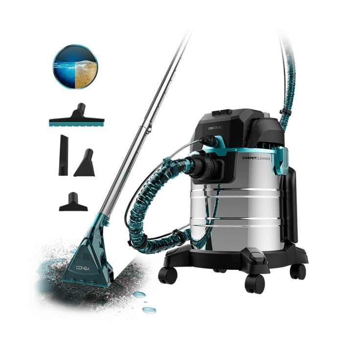 Cecotec Conga CarpetClean 20000 Pro Aspirador para Tapiceria - 1400W - Succion de 22kPa - Aspiracion en Seco y Humedo - Filtro H