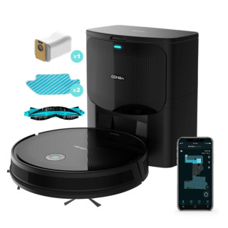 Cecotec Conga 2499 Ultra Home Titanium Robot Aspirador 3 en 1 con Base de Autovaciado - 2100Pa - Navegacion Giroscopica - Capaci