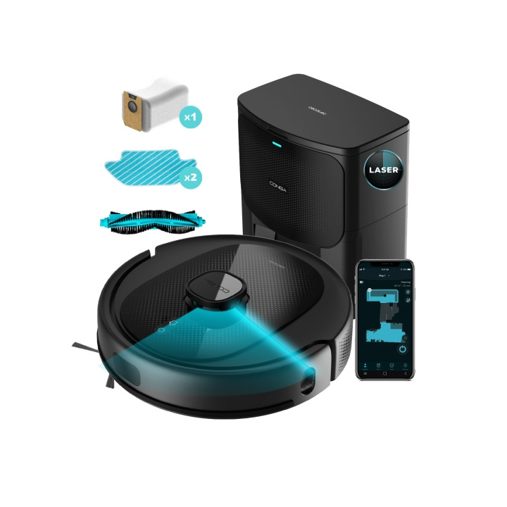 Cecotec Conga 8290 Immortal Ultra Power Home X-Treme Robot Aspirador 4 en 1 con Base de Autovaciado - 7000Pa - Navegacion Laser