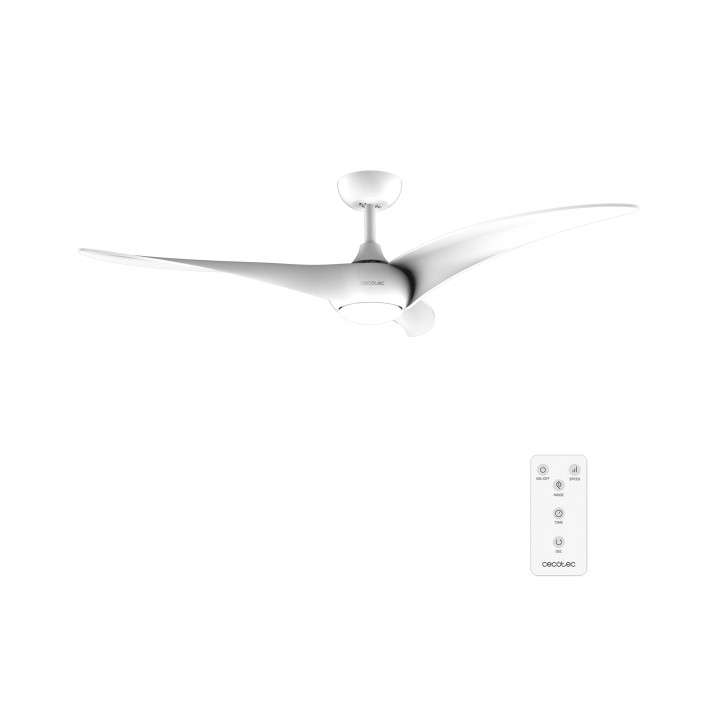 Cecotec EnergySilence Aero 5295 White Ventilador de Techo con 3 Aspas y Luz - 40W - Diametro de 54" - 3 Tonos LED - Mando a Dist