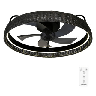 Cecotec EnergySilence LampAero 600 Black Design Ventilador de Techo con 5 Aspas de 17" y Luz LED - 20W - LED con 3 Tonos - Tulip
