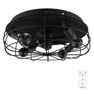 Cecotec EnergySilence LampAero 600 Iron Design Ventilador de Techo con 5 Aspas y Luz - 20W - Tulipa Metalica - Lampara con 3 Ton