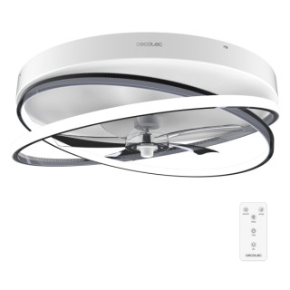 Cecotec EnergySilence LampAero 600 FlowLight Ventilador de Techo con 5 Aspas y Luz - 20W - Aro LED con 3 Tonos - Diametro de 24"