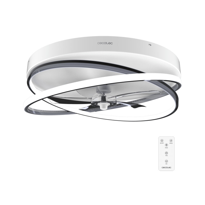 Cecotec EnergySilence LampAero 600 FlowLight Ventilador de Techo con 5 Aspas y Luz - 20W - Aro LED con 3 Tonos - Diametro de 24"