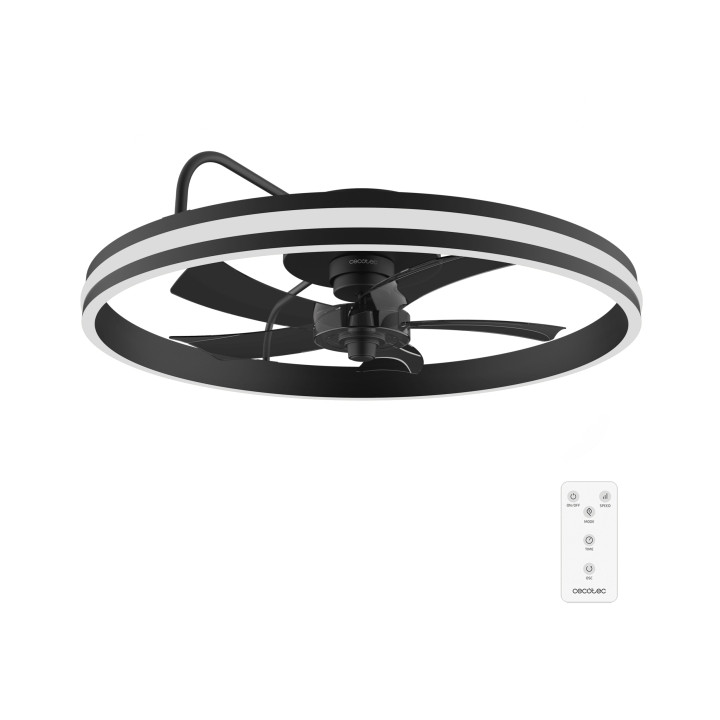 Cecotec EnergySilence LampAero 650 FlowLight Ventilador de Techo con 5 Aspas y Luz - 20W - Aro LED con 3 Tonos - Diametro de 22"