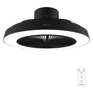 Cecotec EnergySilence LampAero 600 InsideBlack Ventilador de Techo con 5 Aspas y Luz - 20W - Aro LED con 3 Tonos - Diametro de 2
