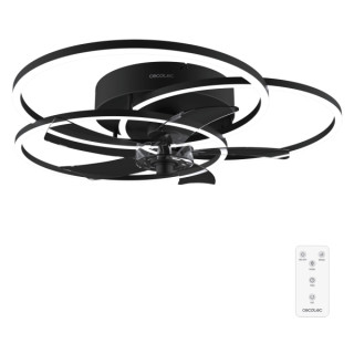 Cecotec EnergySilence LampAero 670 FlowLight Ventilador de Techo con 5 Aspas y Luz - 20W - Estilo Geometrico Original - 3 Tonos