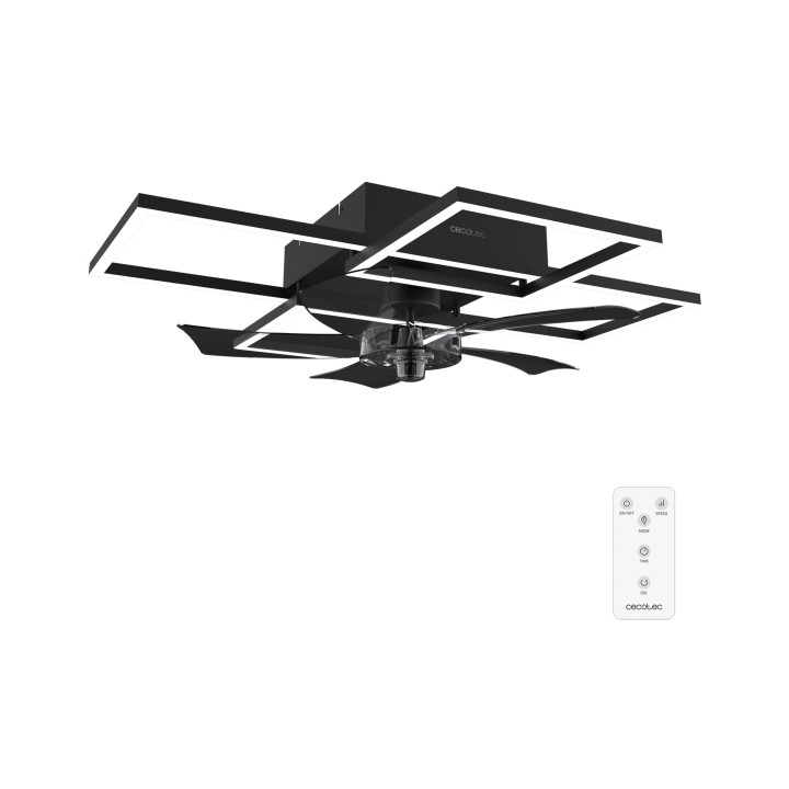 Cecotec EnergySilence LampAero 690 FlowLight Ventilador de Techo con 5 Aspas y Luz - 20W - Estilo Geometrico Moderno - 3 Tonos L