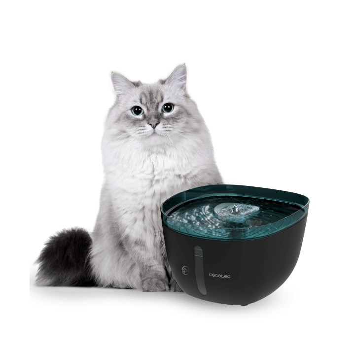 Cecotec Pumba 2200 Refresh Bebedero para Mascotas - Capacidad de 2L - Filtro de Alto Rendimiento - Nivel de Agua Visible - Luz L