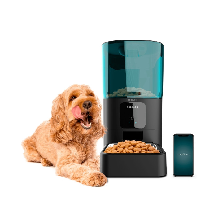 Cecotec Pumba 6000 Purrfect Meal Smart Comedero para Mascotas de 6L -10 Comidas Diarias - Cuenco de Acero Inoxidable - Anti Atas