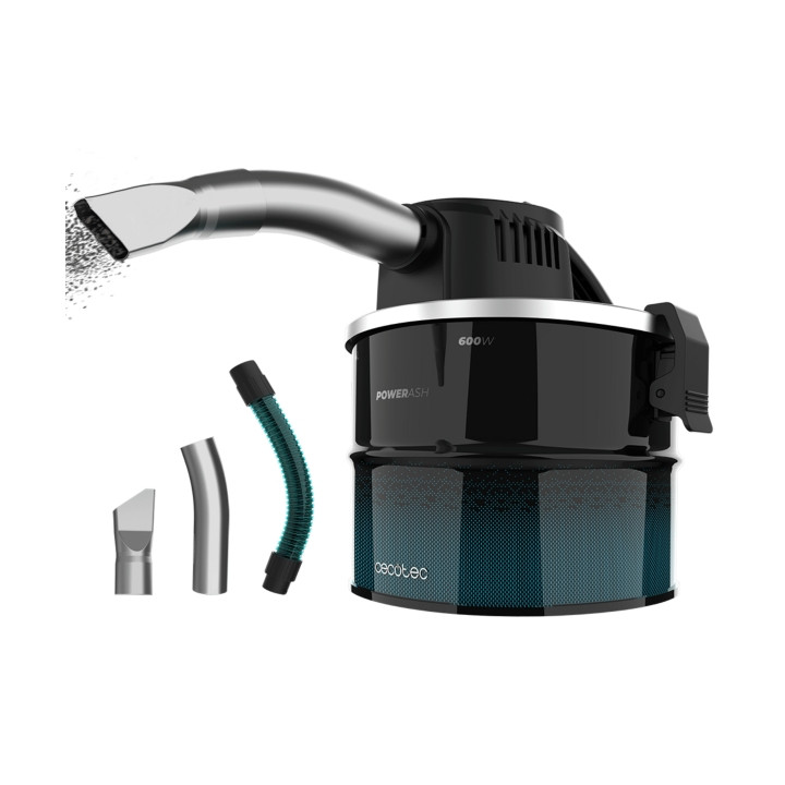 Cecotec Conga Ash 1000 Home Aspirador de Cenizas y Pellet - 600W - Succion 13kPa - Acero Inoxidable - Capacidad 4L - Tubo Metali